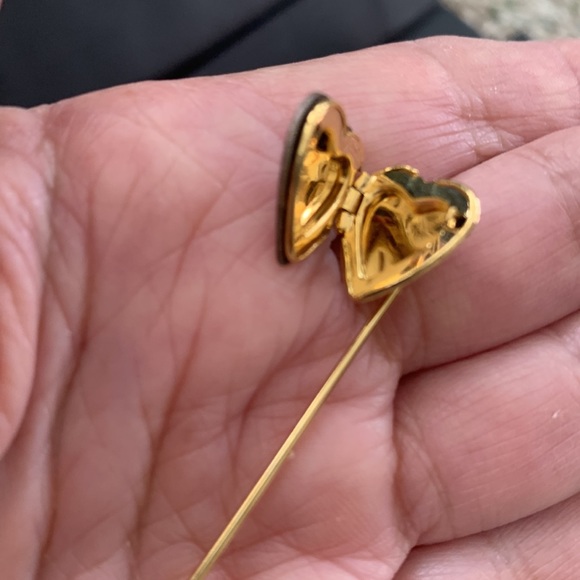 Vintage Floral Heart Locket Stick Pin - Picture 7 of 9